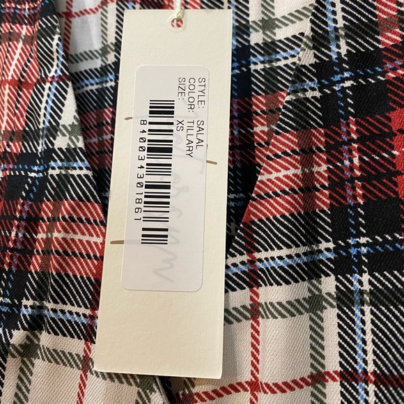 Petersyn Plaid Salal Wrap Dress Tillery XS Extra Small NEW NWT REG $299 - Picture 5 of 5